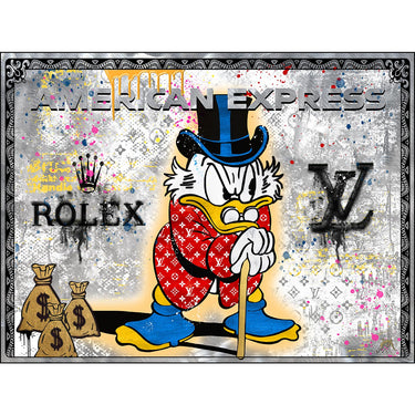 Devin Miles - "Amex Love You" - Limitierter Pop Art Print, Snoopy und Woodstock mit LOVE YOU Schriftzug und Warhol-Elementen, 75x100 cm