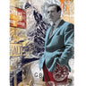 Devin Miles "The Big Bond" - Limitierter Pop Art Print, Sean Connery als James Bond im Anzug vor Matterhorn und Grenzzeichen, 100x75 cm