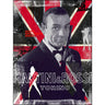 Devin Miles "Bond" - Limitierter Pop Art Print, Sean Connery als James Bond mit Pistole vor rotem Union Jack und Martini Rossi Torino-Schriftzug, 100x75 cm